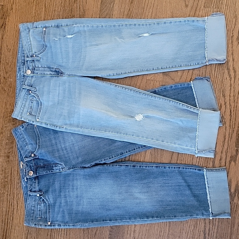 2 Pairs of Cropped Jeans, Size 8